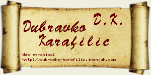 Dubravko Karafilić vizit kartica